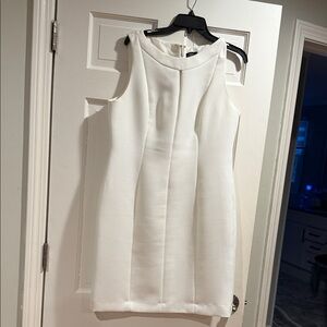 Sleeveless White Mini Shift Dress